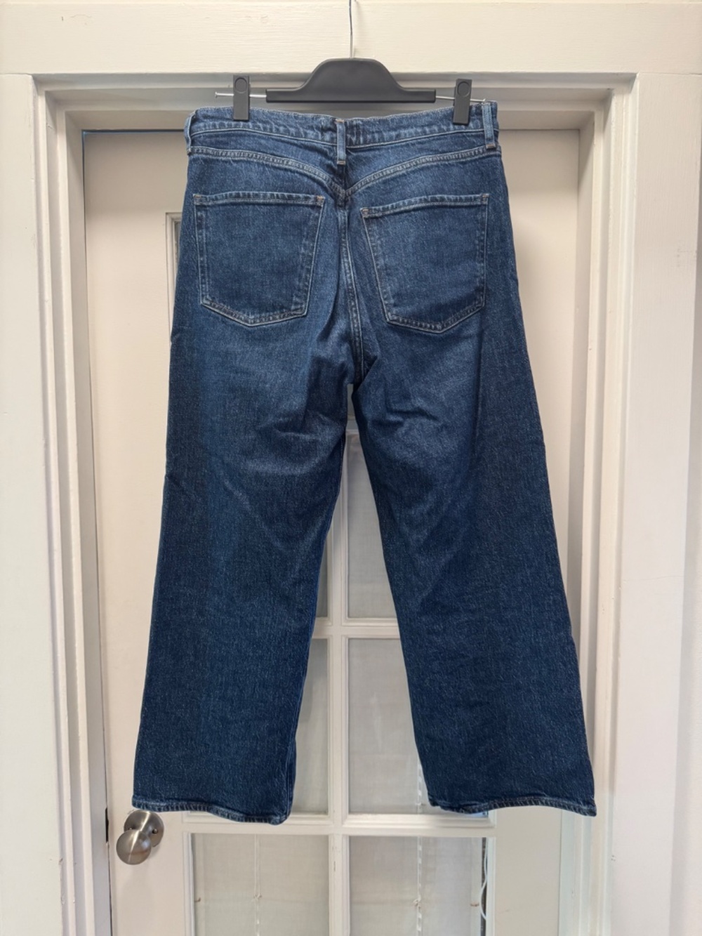 AGolde Ren Wide-Leg Cropped Jeans Medium Indigo Sz 30 - Picture 4 of 5